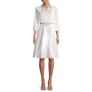 Elie Tahari NWT Fit & Flare Birch Pearl Shirt Dress Size 14